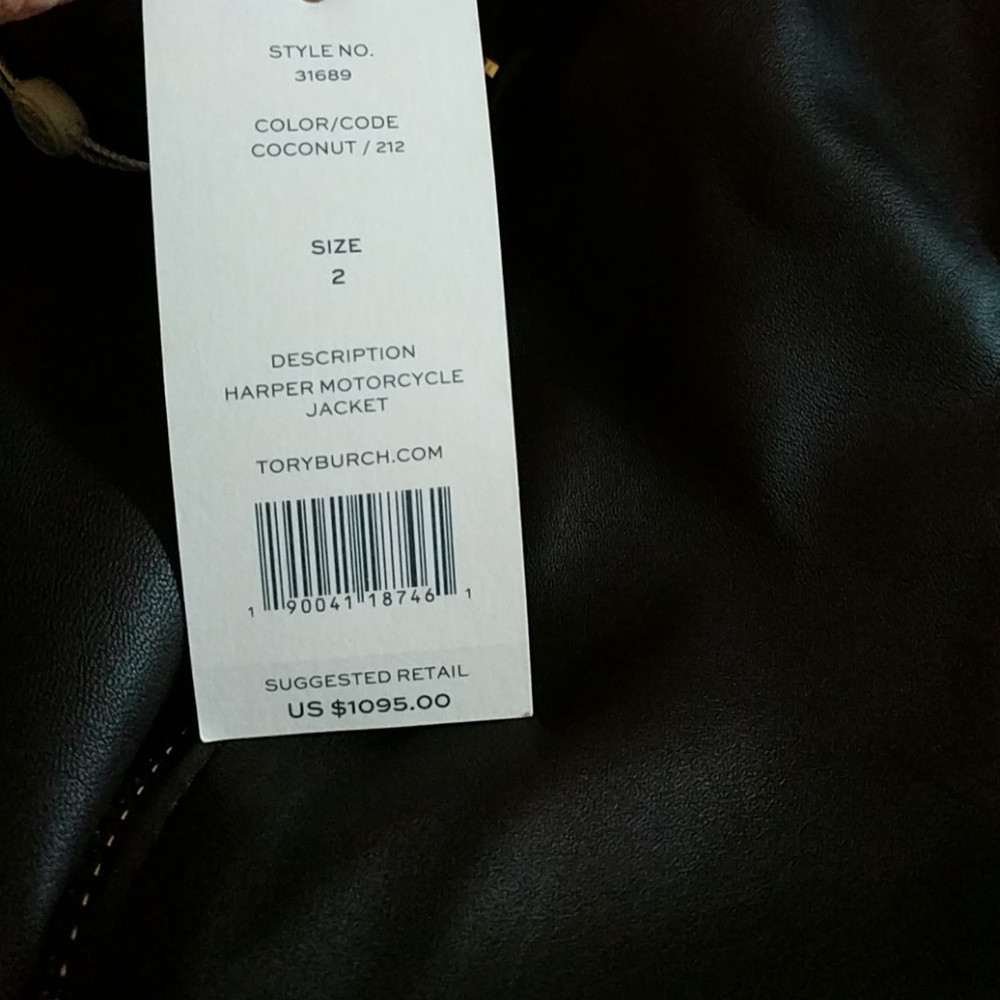 Tory Burch Dark Brown Leather Motorcycle Jacket - Picture 2 of 6